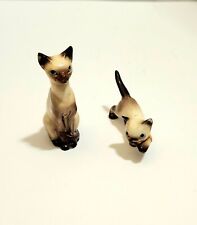 Vintage Retired Hagen Renaker Miniature Siamese Cat Figurine  & Repaired Kitten picture