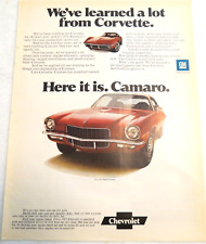 1971 Print Ad Chevrolet Camaro Sport Coupe We've learned a lot from Corvette picture