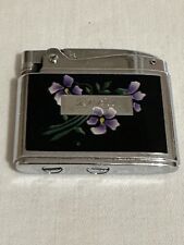 Vintage Ronson Adonis Lighter Black Floral Pattern Working Condition picture