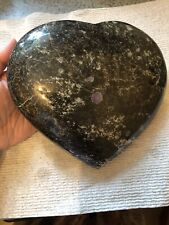 7” Nephrite Jade Heart Pakistan With Ruby Spots 2461 Grams XL picture