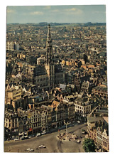 Postcard Brussels Belgium Panorama to the Grand Square and Town Hall picture