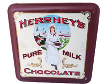 Hersheys Pure Milk Chocolate Square Metal Tin Vintage Edition #2 Hershey Girl picture