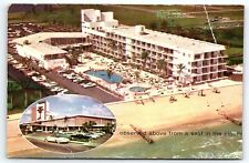 1960s MIAMI BEACH FL  THUNDERBIRD RESORT MOTEL AERIAL VIEW  POSTCARD P2390 picture