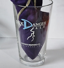 Dick Danger Ale White Logo Glass Dick's Brewing Co 16oz 5 7/8