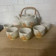 Vintage Hand Crafted OTAGIRI ORIGINAL JAPAN TEA POT SET With 5 Cups Stoneware picture