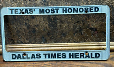 Vintage New REPORTER Dallas Times Herald Newspaper Car License Tag Plate FRAME picture