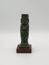 Vintage MCM Crushed Stone Aztec Mayan God Statue Malachite Resin Mexico picture