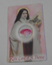 Vtg pocket prayer card relic St Saint Therese The Little Flower of Child Jesus picture