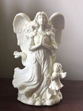 PartyLite “Angel of Hope” & Cherub Holding a Bird (Taper Candle Holder, Ceramic) picture