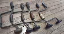 LOT 5 Vintage Hand Crank Drill Brace Wooden Handle & Knob picture