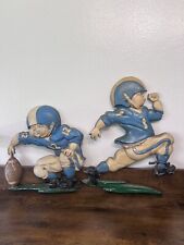 Vintage Homco 1976 Metal Football Players Wall Decor Set Of 2 picture