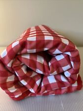 Red & White Gingham Square Picnic Blanket With Fleece Backing 58x58 picture