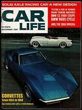 NOVEMBER 1967 CAR LIFE MAGAZINE, CORVETTE HISTORY, BMW CW 2000 & R69S CYCLE picture