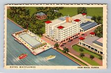 Palm Beach FL-Florida, Hotel Mayflower, Advertising, Antique Vintage Postcard picture