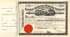 Kansas and Nebraska Railway Co. - 1876 dated Stock Certificate - Railroad Stocks picture