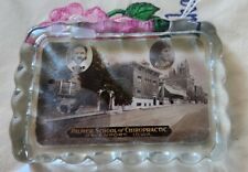 ANTIQUE PALMER SCHOOL OF CHIROPRACTIC ADVERTISING GLASS PAPER WEIGHT IOWA picture