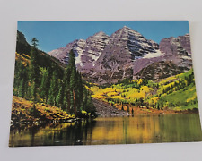 Vintage 1973 Postcard Maroon Lake & Maroon Bells Near Aspen Colorado picture