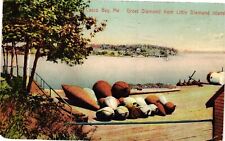 Vintage Postcard- Great Diamond from Little Diamond Island, Casco Ba Early 1900s picture