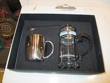 Leed's Coffee Tea Press Gift Box Set Stainless Mug Spoon Detroit Science Center picture