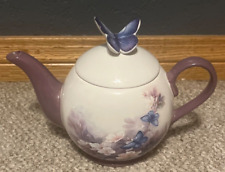 Lena Liu Blossoms And Butterflies Chinese Porcelain Teapot With Butterfly Lid picture