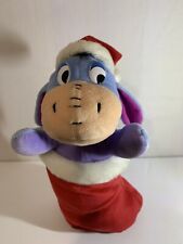 Disney Eeyore Rocking Christmas Stocking Plush Stuffed Animal Plays 3 Songs Read picture