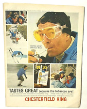 1963 Vintage Chesterfield King Print Ad Tastes Great Ski Tobaccos 13.5x10.5 in picture