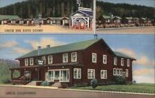 Orick Inn Auto Court,CA Teich Humboldt County California Linen Postcard Vintage picture