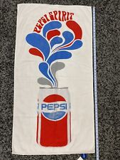 Vintage 52” Pepsi Beach Towel Retro Logo Advertising Soda Cola Spirit White  picture