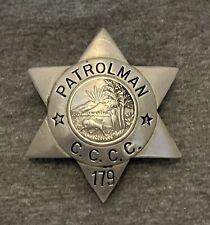 Vintage Obsolete 1930s Civilian Conservation Corps Camp Indiana Patrolman Badge picture