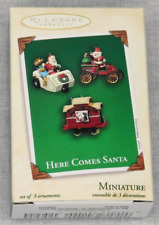 2003 Hallmark Keepsake Here Comes Santa Set of 3 Ornaments FAST Shipping picture