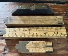 Vintage Carpenters Folding Rules & Level - Stanley 32 & 68A Upson 68 picture
