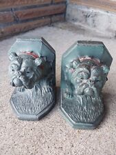 Vintage Antique English Bulldog Bookends Art Bull Dog Bronze? Rare Decorative picture