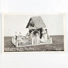 Old Woman Shoe Wecoma RPPC Postcard 1940s Tucker's Place Oregon Museum Art A2139 picture