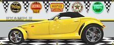 1999 PLYMOUTH PROWLER YELLOW CAR GARAGE SCENE BANNER SIGN MURAL ART SIZE CHOICE picture