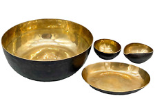 1970's Hammered Bronze Serving Dishes With Dark Applied Patina - Set of 4 picture