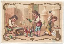 French Wine Label Printer Victorian Chromo Trade Card France Liquor Poitiers picture