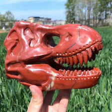 3.93LB Carved Natural Red jasper Dinosaur Skull Crystal quartz Skull  heal picture