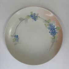 Vintage Nippon Hand Painted Decorative Plate Purple Flowers 8” Made In Japan picture