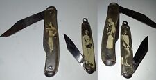 Set of 1930s Thornton Pinup Risqué Folding Knives (Free Shipping) picture