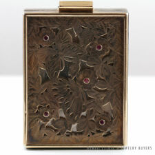  VINTAGE 1920's BOUCHERON RUBY SILVER GOLD BUTTERFLY DESIGN MAKEUP COMPACT picture