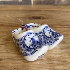 Handmade Miniature Holland Blue Delft MS Souvenir Dutch Shoes picture