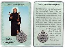 St Peregrine Patron Saint of Cancer Medal & Plastic Coated Prayer Card picture