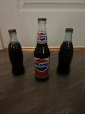 3 Old Vintage Bottles 2 Coke And 1 Pepsi picture