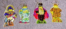 Vintage MERRIMACK DIE CUT  2 Sided w/Gold Foil Christmas ORNAMENT FROGS  1988 picture