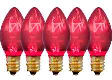 C-7 PINK CLEAR TWINKLE LIGHT BULBS BRAND NEW C7 E12 FLASHING Valentine's Day picture