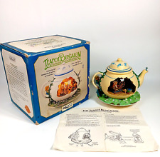 Enesco Teapot Bungalow Lighted Moving Whiskerflick Family Mice Musical House VTG picture
