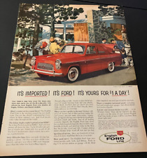 Red 1959 Ford Prefect - Vintage Original Color Automotive Print Ad / Wall Art picture