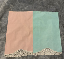 Two Vintage Napkins Hankerchiefs Embroidered Shabby Chic Cottagecore Grannycore picture