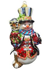 MacKenzie Childs Jolly Snowman Ornament Cardinal And Lamppost Rare  picture