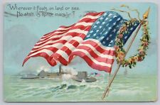 Tuck's Decoration Day American Flag Series 107 c1915 USS Monitor & Merrimack picture